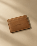 The Slim Card Holder: Engraved Leather - Hollis & vale