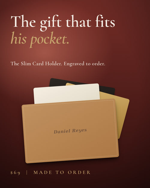The Everyday Bifold: Engraved Leather Wallet - Hollis & vale