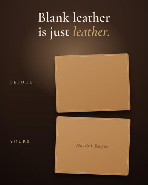 The Keeper Set: Engraved Leather Wallet & Card Holder - Hollis & vale