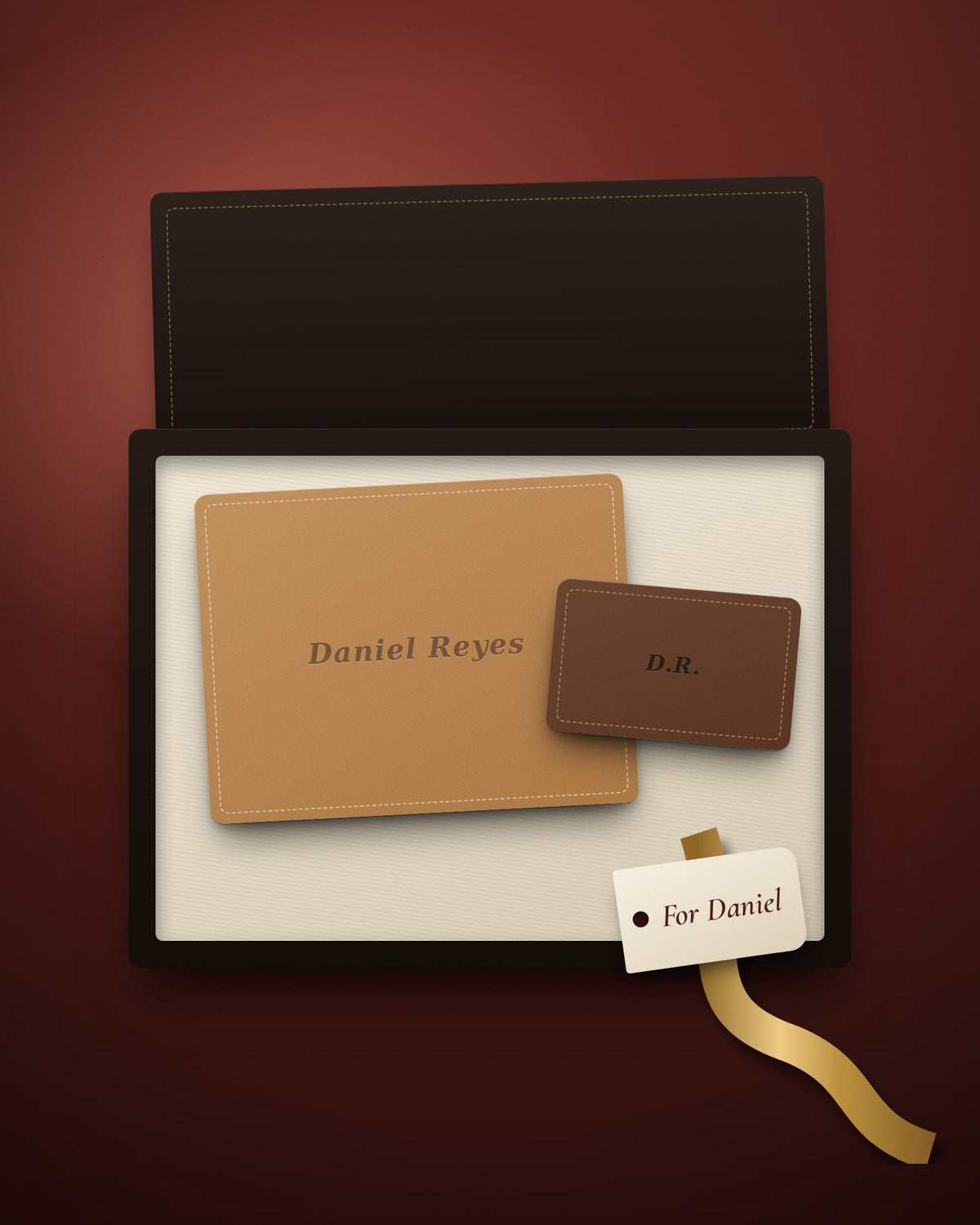 The Keeper Set: Engraved Leather Wallet & Card Holder - Hollis & vale
